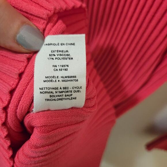 Helmut Lang Polo Rib-Knit Mini Bodycon Dress Pink Size Small - Picture 6 of 6